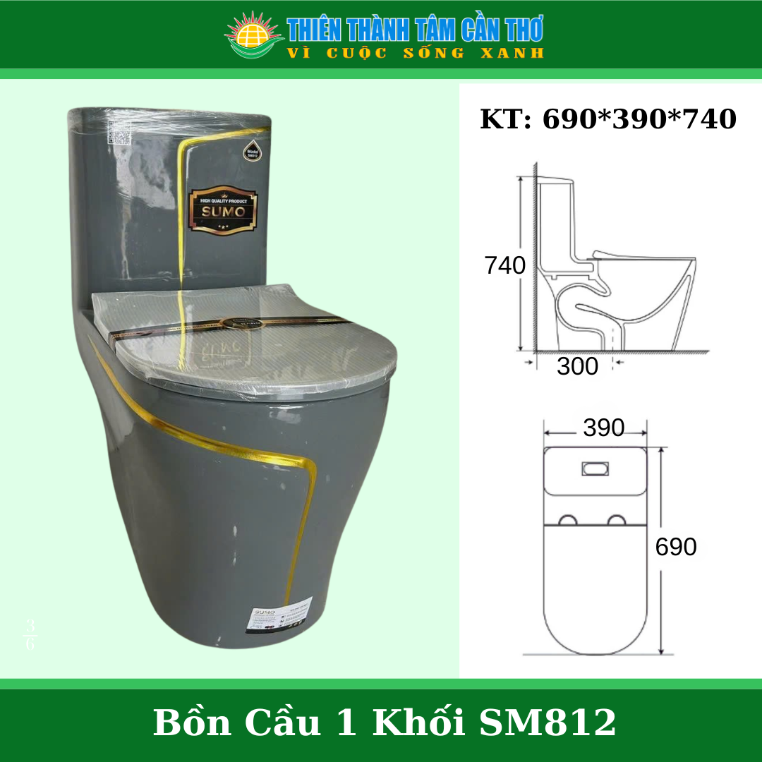 Bồn cầu 1 khối Sumo SM812